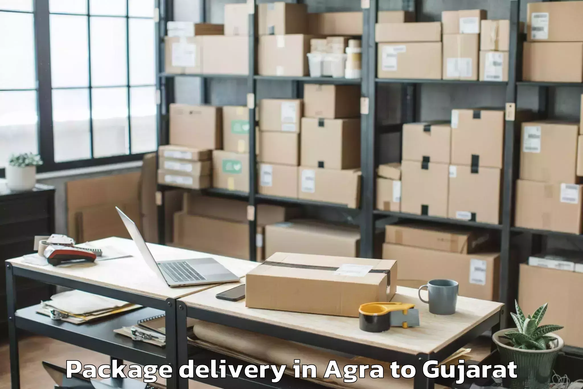 Trusted Agra to Visavadar Package Delivery